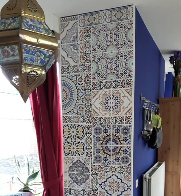 patchwork van marokkaanse tegels
